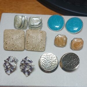 Pierced Earrings Lot of 6 | Mixed Statement Studs Pierced Enamel